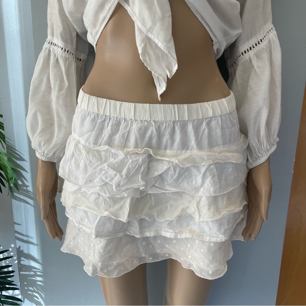 Abercrombie white coquette ruffle skirt